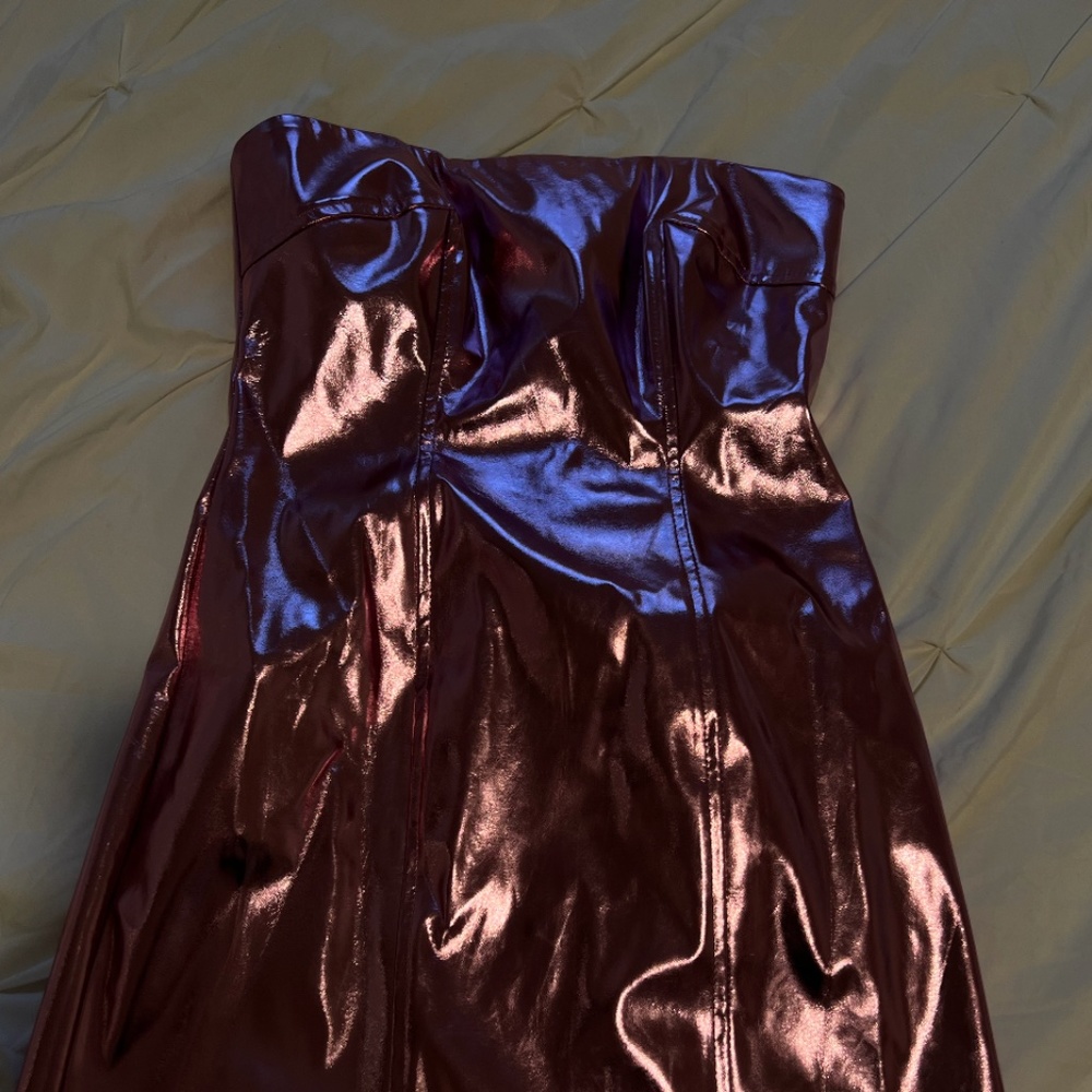 Pink Mini Metallic Dress